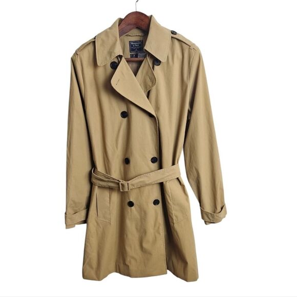 NWT Abercrombie & Fitch Classic Tan Trench Coat Size XL - Picture 6 of 14